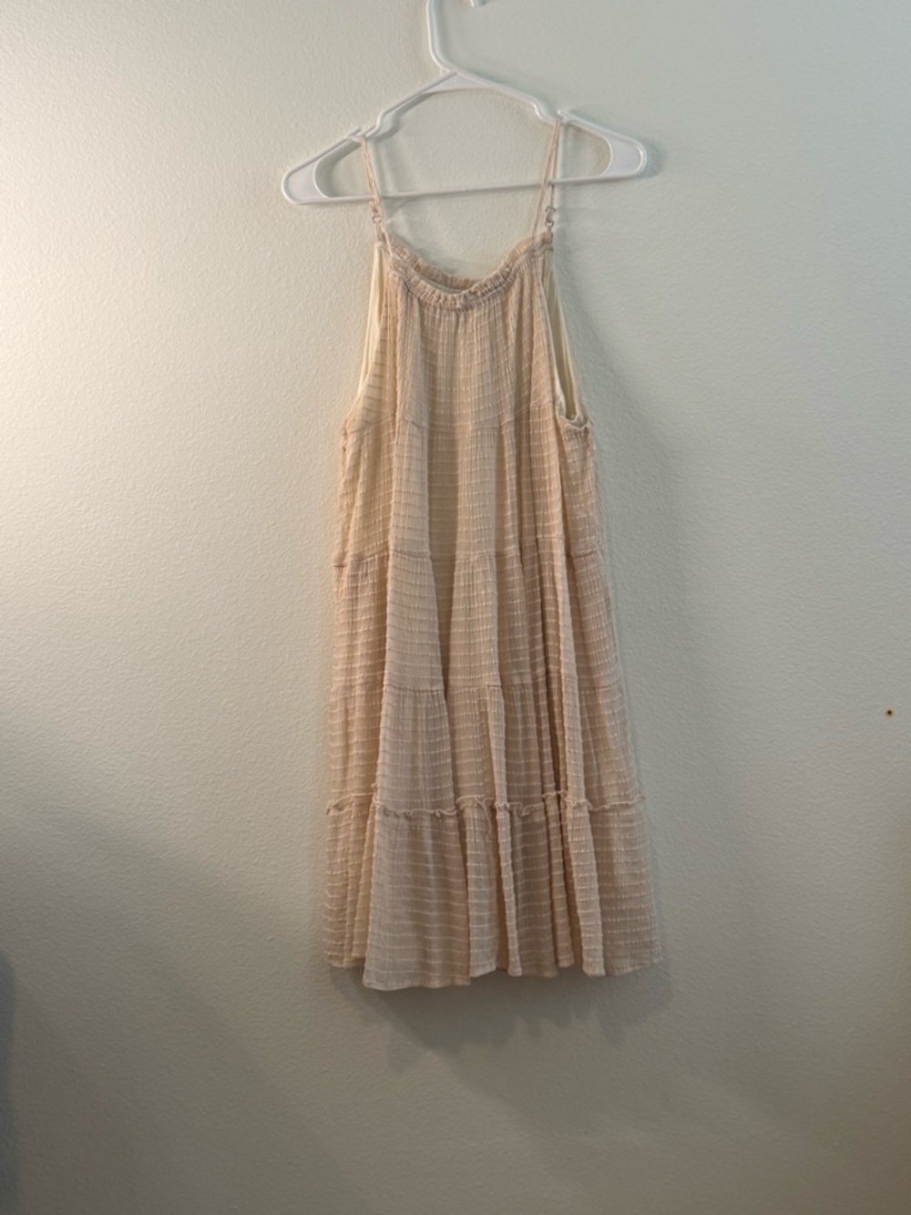Flowy Cream Tiered Sundress - Picture 2 of 3